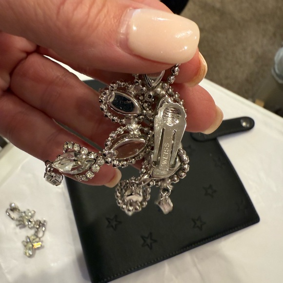 WEISS Elegant Silver Crystal Drop Earrings - Picture 5 of 11